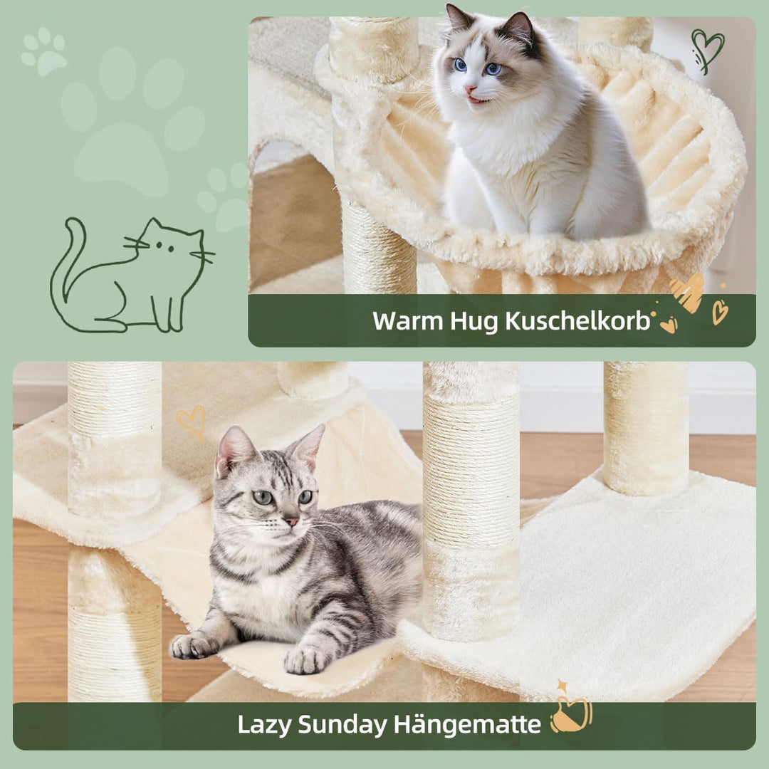 Taoqimiao 180CM Kratzbaum Gross XXL, Katzenbaum Grosse Katzen Stabil kratzbaum Maine Coon mit Katzen