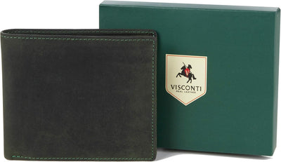 Visconti Trifold Leder Herren Geldbörse Hunter Wallet (701) RFID (Grün (Green)), Grün (Green)