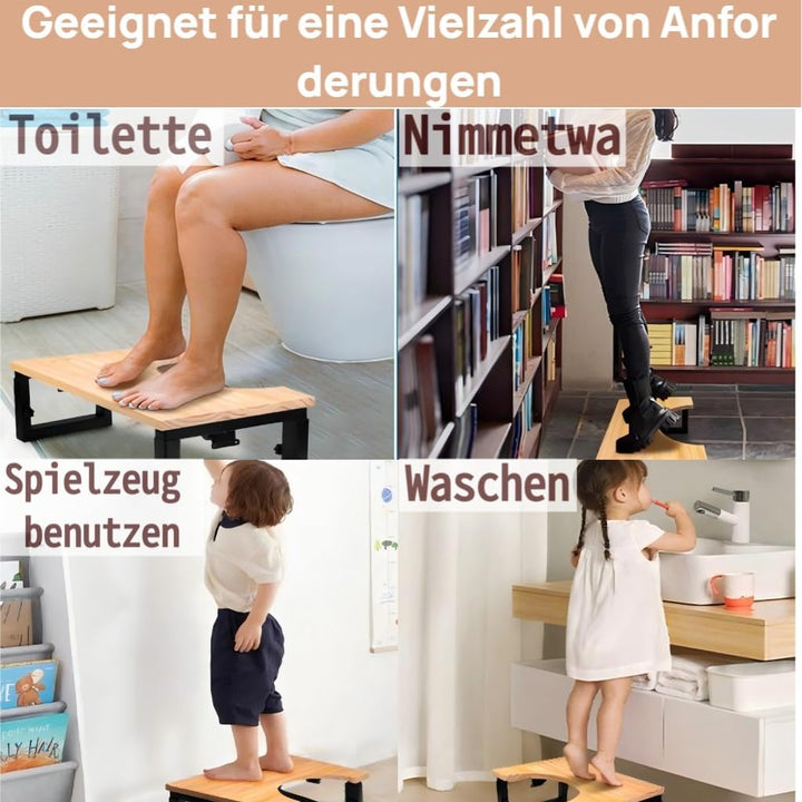 Toilettenhocker, Toiletten hocker Erwachsene,Höhenverstellbarer Klohocker, Hergestellt aus Metall un