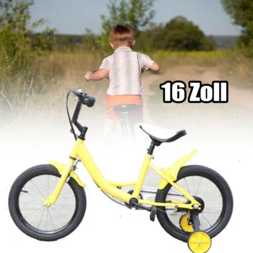 GramStudio 16 Zoll Kinderfahrrad, Kinderfahrräder mit Abnehmbare Stützrädern und Schutzbleche Mädche