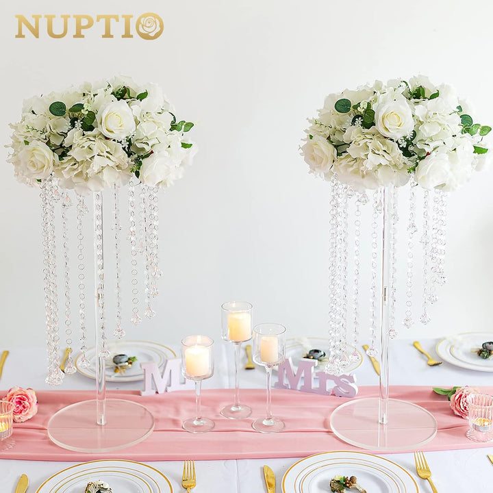 Nuptio Blumenvasen Hochzeit Mittelstücke 2 Stück 60cm Hoch Acryl Vase Steht für Kristall-mittelstück