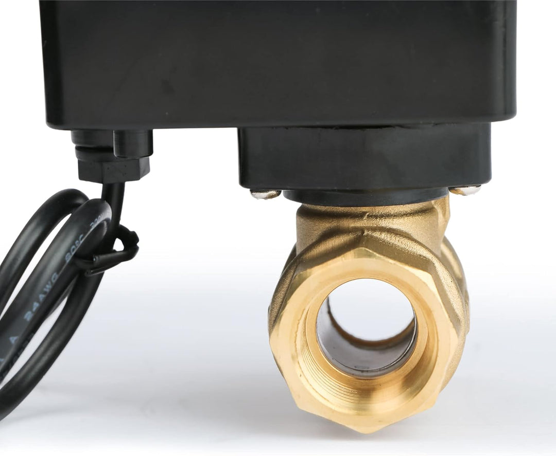 Motorisierter Kugelhahn – 1/2" Messing-Kugelhahn mit Standardanschluss, 9–36 V AC/DC, 2-Draht-Auto-R