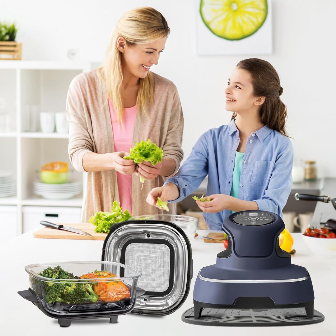 Airfryer Zubehör für Ninja CRISPi FN101EU: GEEKHOM 1x Edelstahl Feinmaschiger Spritzschutz + 1x Sili