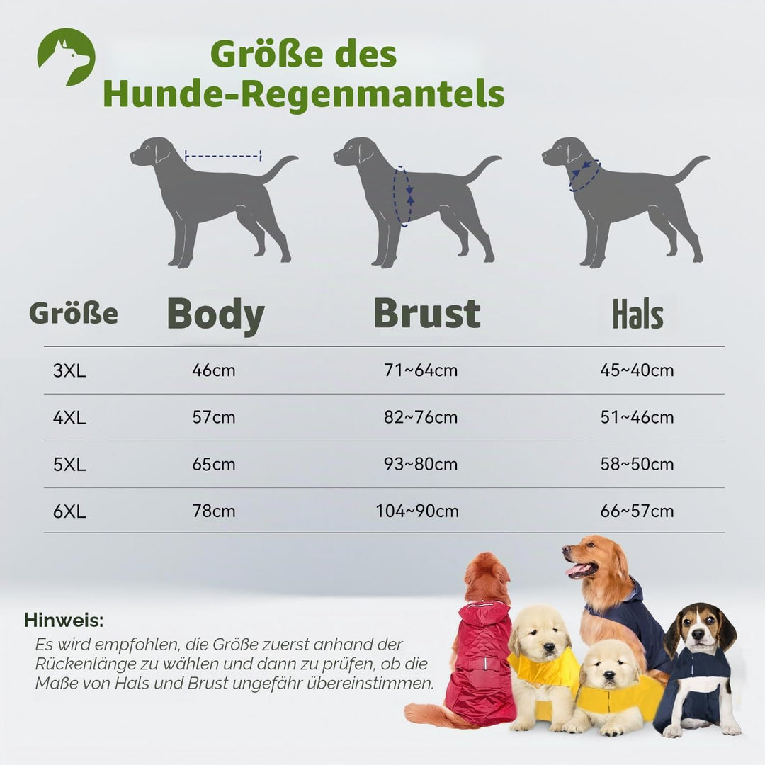 Zellar Hunderegenmantel mit Kapuze & Kragenloch & Sicheren Reflektierenden Streifen, Ultraleichte At