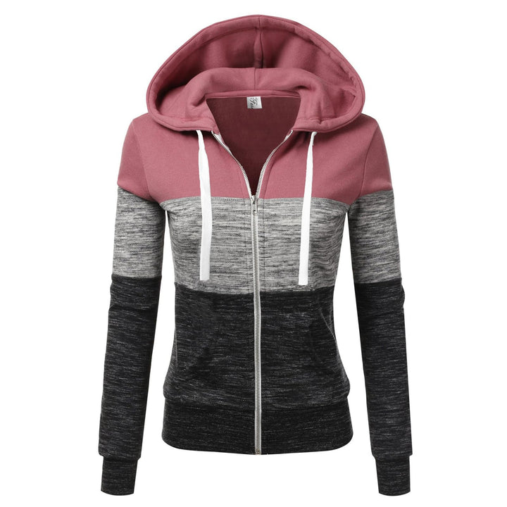 Damen Kapuzenpullover Basic Damen Hoodie mit Reissverschluss Kapuzenpulli Langarm Kapuze Herbst Wint