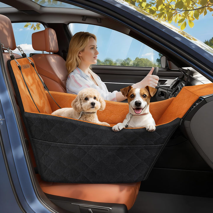 Erhöhter Hundesitz fürs Auto, Hunde Autositz für kleine & mittlere Hunde bis 16 kg, Abnehmbar & Wasc