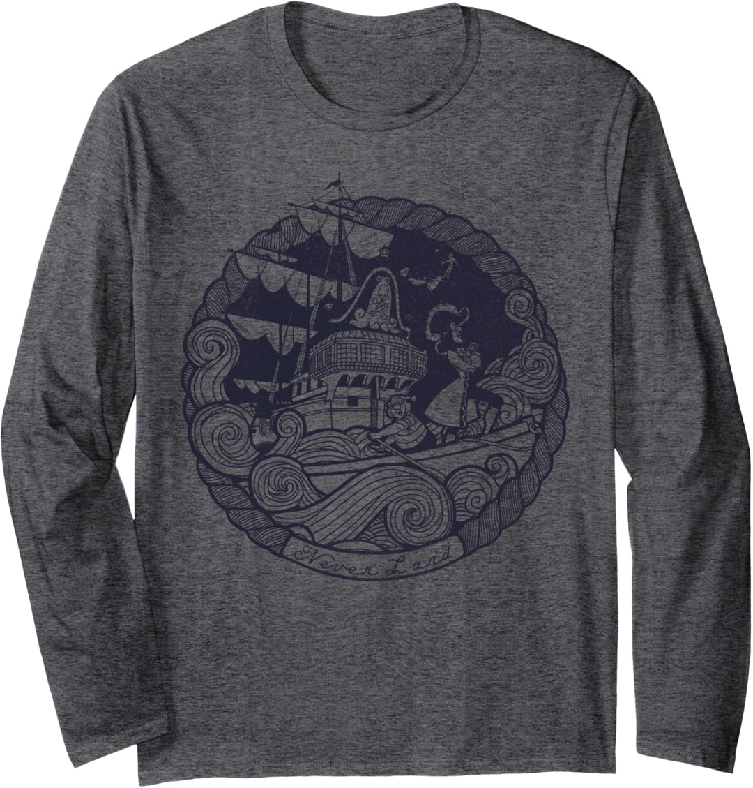 Disney Peter Pan Captain Hook Ship Stamp Langarmshirt
