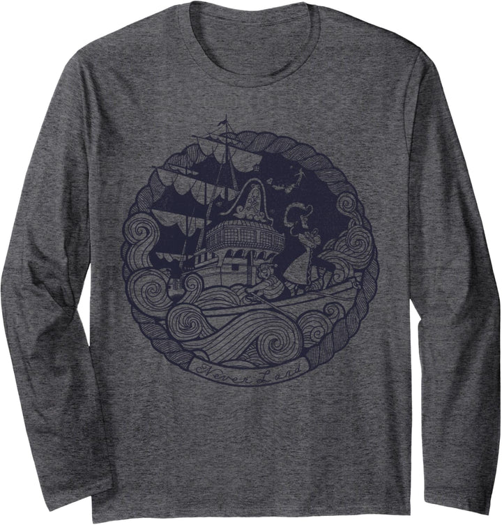 Disney Peter Pan Captain Hook Ship Stamp Langarmshirt