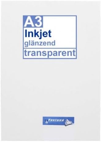 Inkjet Klebefolie 10 x DIN A3 transparent glänzend, klar - Glasklar - Druckerfolie zum bedrucken mit