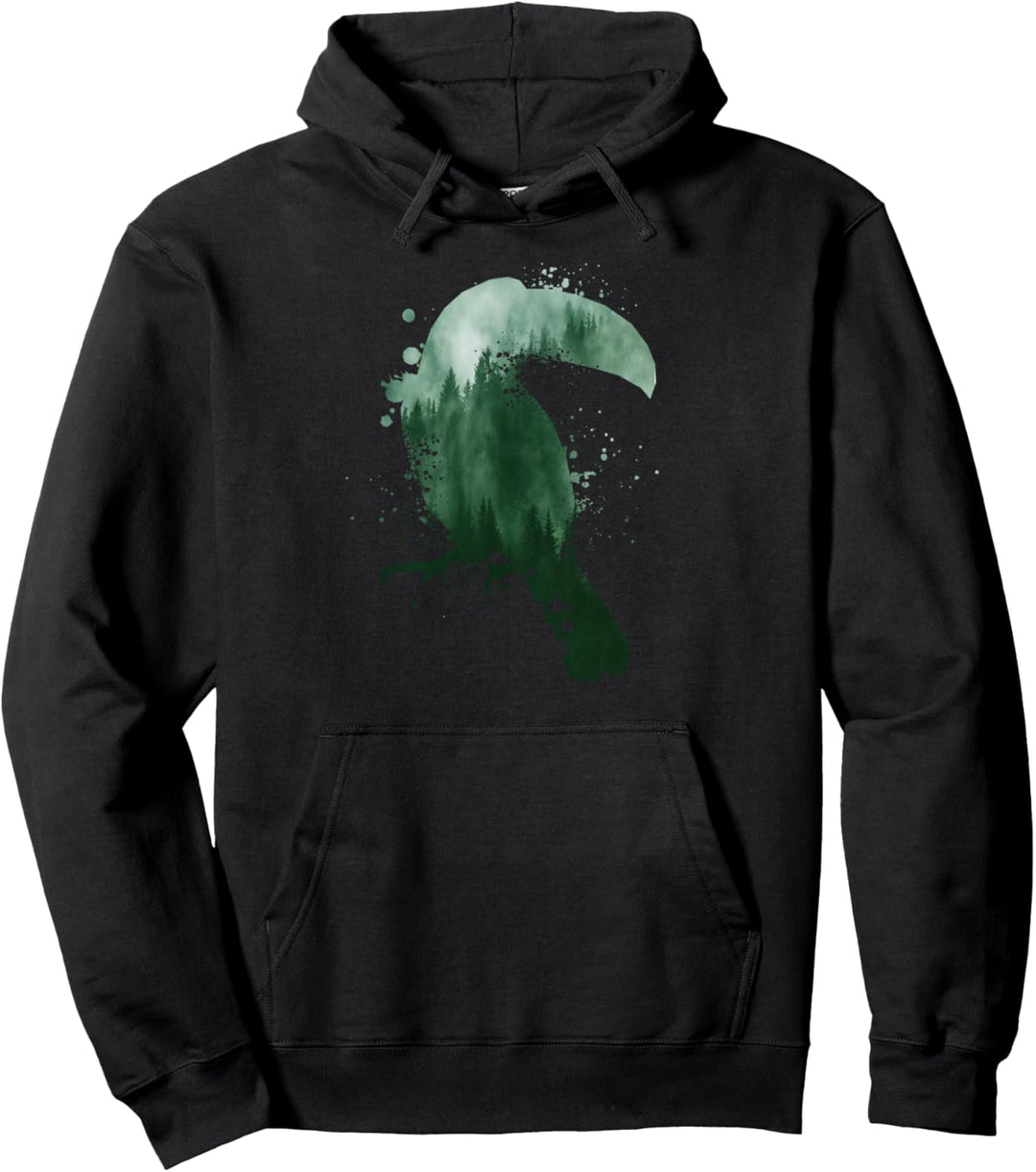 Vintage Tukan Silhouette | Tropische Vögel | Vogel Tukan Pullover Hoodie