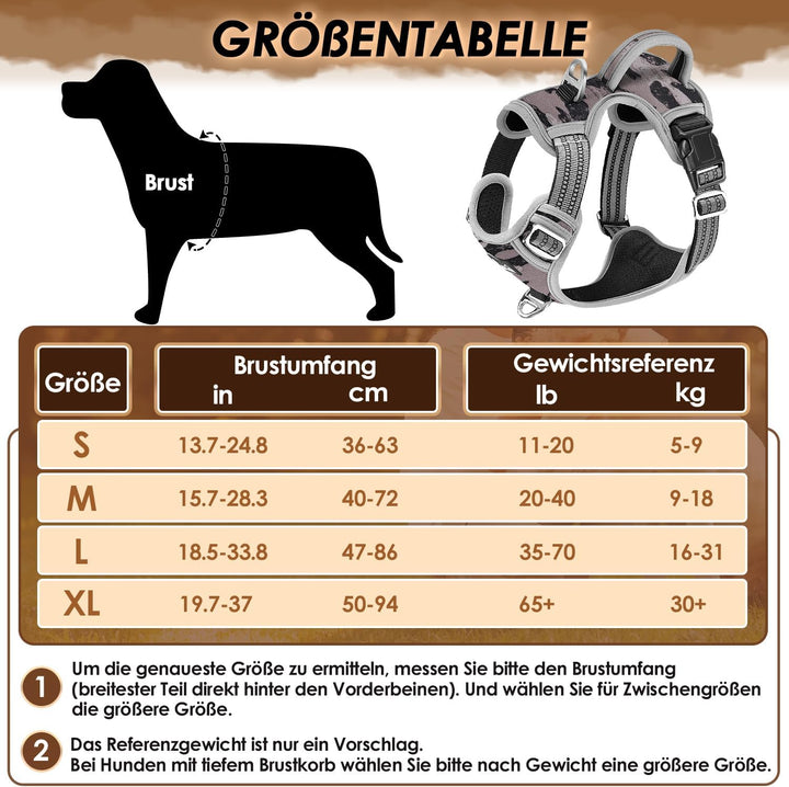 Eyein Hundegeschirr für Grosse Hunde, verstellbares atmungsaktives reflektierend, gepolstert und atm