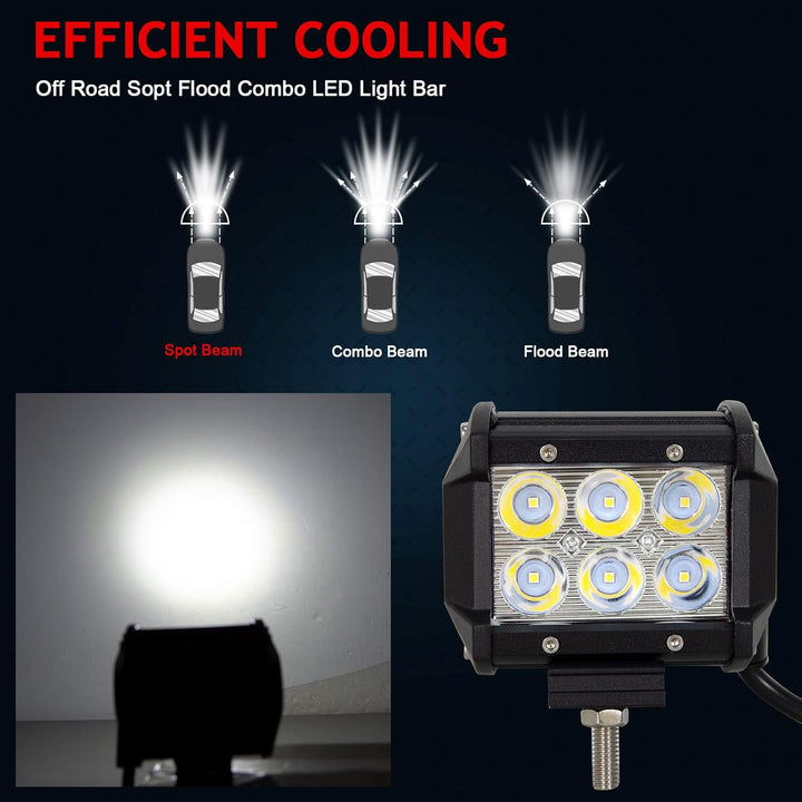 AUXTINGS 20 Zoll 126W Duable Reihe LED Arbeitslicht Bar Spot Fluttrage mit Kabelbaum Kit + 4 Zoll 18
