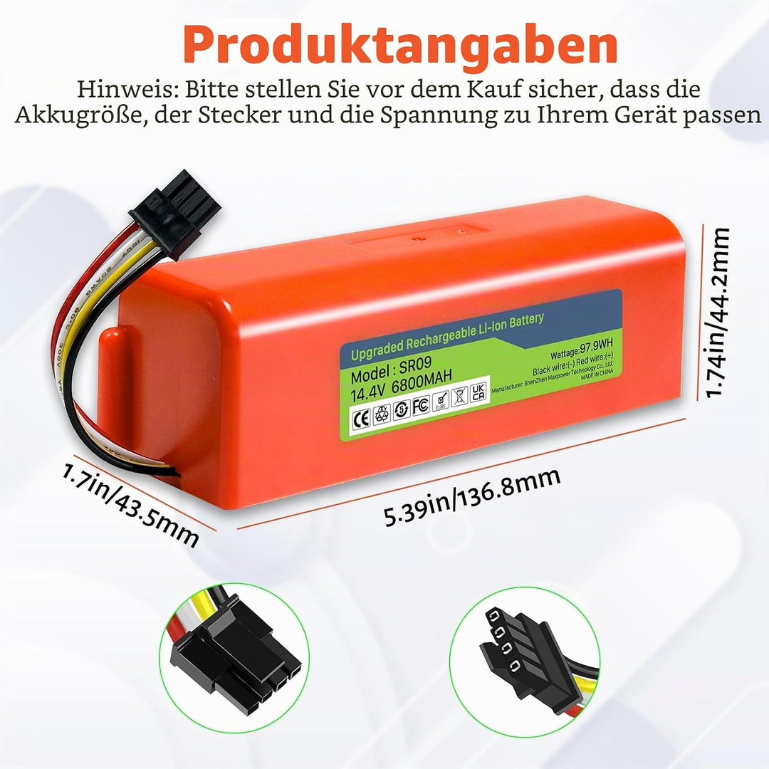 2026 Upgrade Li-ion Akku für Xiaomi Roborock S5 S50 S6 S7 S5 Max Mijia Roborock s51 s502-00 Roboters
