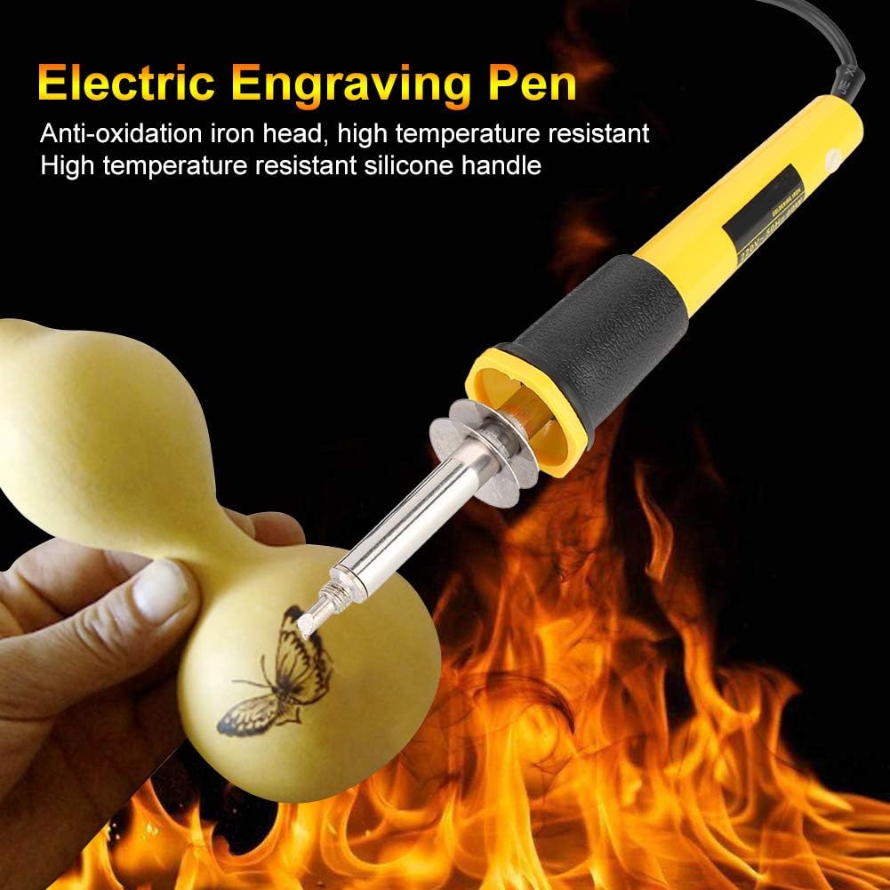 Elektrische Holzverbrennungsmaschine, 40 W, 400 ℃, Gummigriff, Pyrographiestift, Holzverbrennungswer