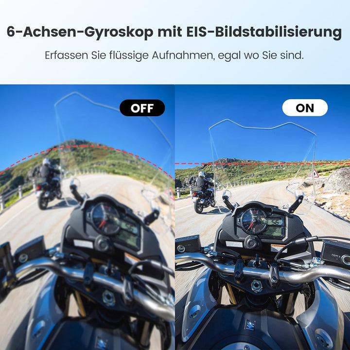 4K 30FPS Vlog Kamera, 64GB POV-Kamera, 10m wasserdicht Bodycam, Mini-Action cam mit 6 Achsen Stabili