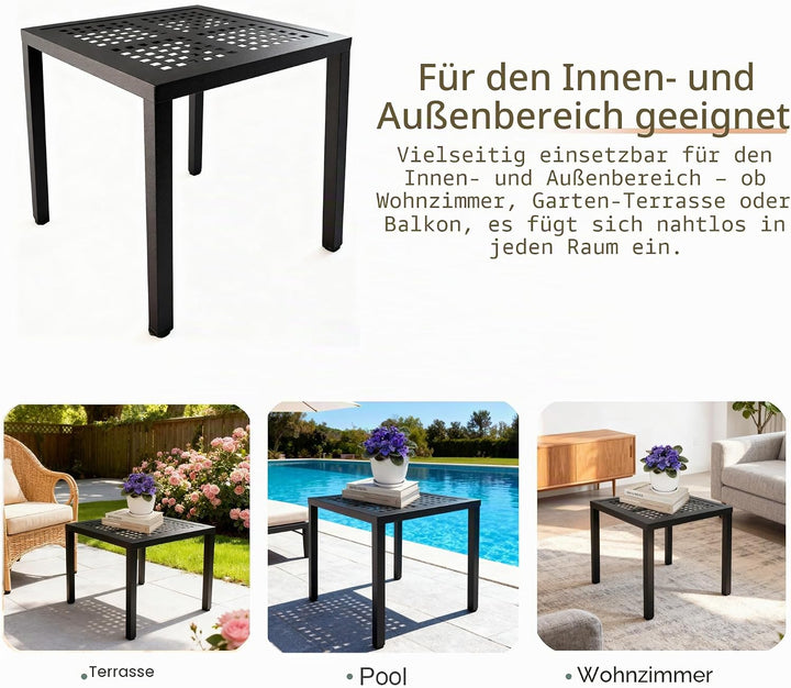 Aluminium Pflanzenständer Leiter, Platzsparend, für Innen und Aussen, Terrasse, Balkon, Garten (Schw