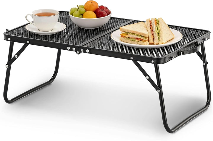 Klappbarer Reisetisch, tragbarer Campingtisch, 60×40×26,5 cm (Schwarz 2), Schwarz 2