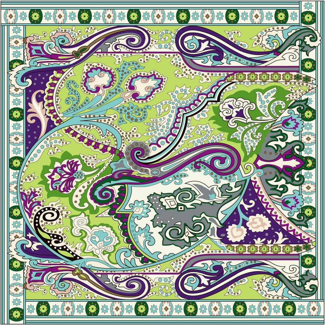 Lorenzo Cana Luxus Frauen Seidentuch aufwändig bedruckt Tuch 100% Seide 110 x 110 cm harmonische Far