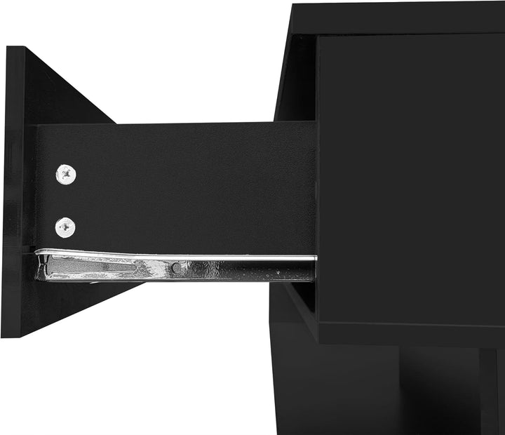 Merax Couchtisch Wohnzimmertisch schwarz Hochglanz, Wohnzimmertisch Hochglanz mit 16-Farbiger LED Be
