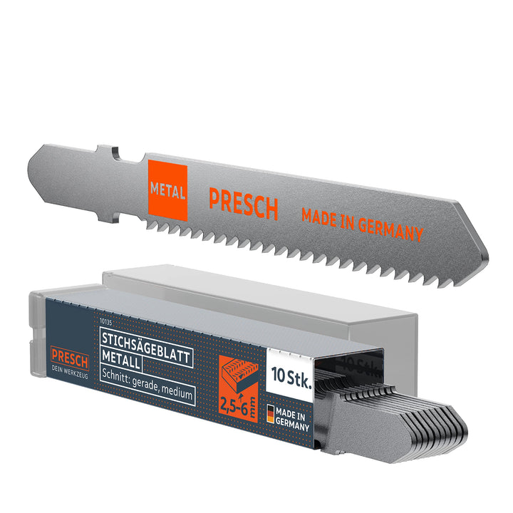 Presch Stichsägeblätter Metall 10 Stk. (Medium Schnitt) - Präzise Schnitte in mittelstarke Bleche (2