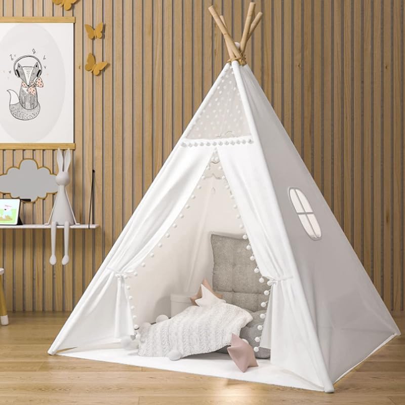 Camiraft Kinder Tipi Zelt,klassisches indisches Spielzelt für Kinder,Kinderzelte aus Baumwolle für M