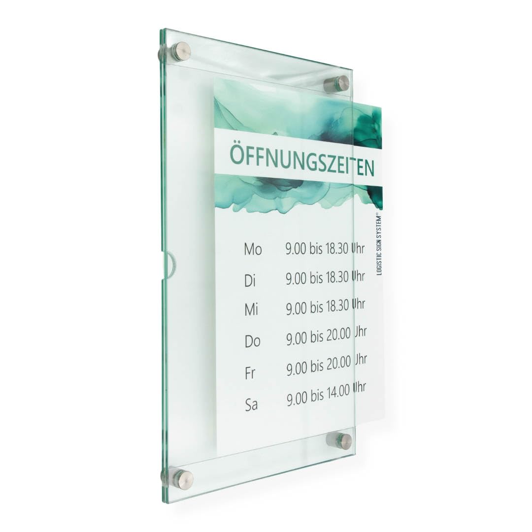 Wechselrahmen, schnelles austauschen von Informationen in DIN A3 Hochformat, Rahmenloses Sicherheits