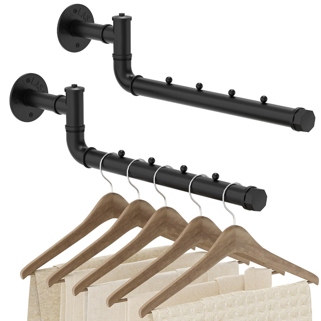 OUTBROS Handtuchhalter Industrial, 40cm Kleiderständer Wandmontage, Schwenkstangen Wandgarderobe, 18