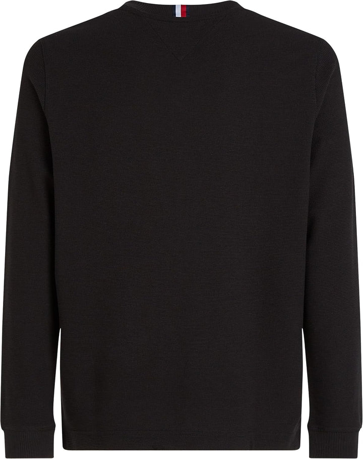 Tommy Hilfiger Herren Langarmshirt Textured Tee Basic XS Black (Black), XS Black (Black)