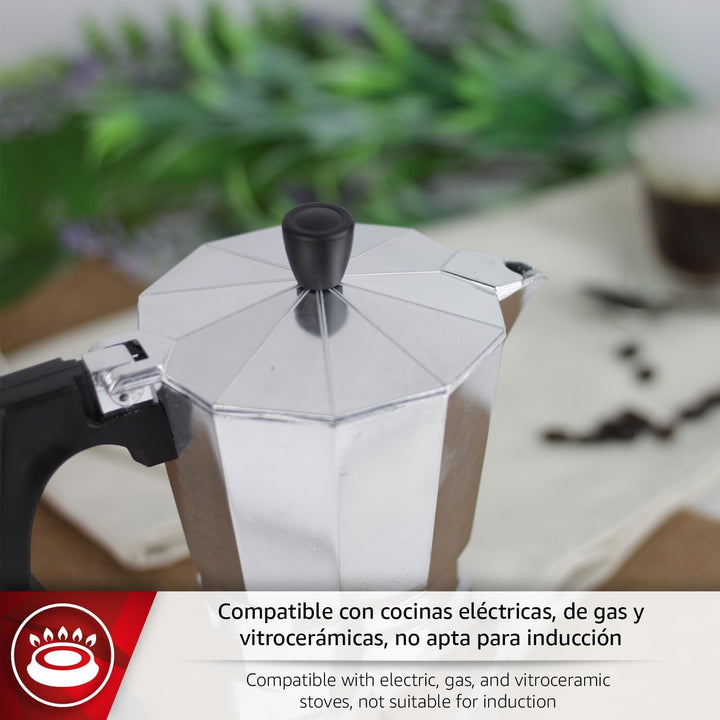 Magefesa Kenia - Espressokocher 12 Tassen, Emailliertes Aluminium, Komfortable Handhabung, Für Gas,