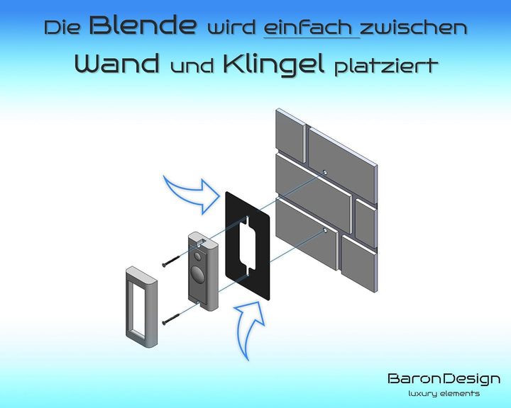 Baron Design | Edelstahl Blende | Zubehör für Ring Video-Türklingel Kabel/Video Doorbell Wired | Hal