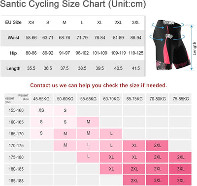 Santic Fahrradhose Damen Gepolstert Kurz Radlerhose Damen Radhose Damen mit Sitzpolster Radsportshor