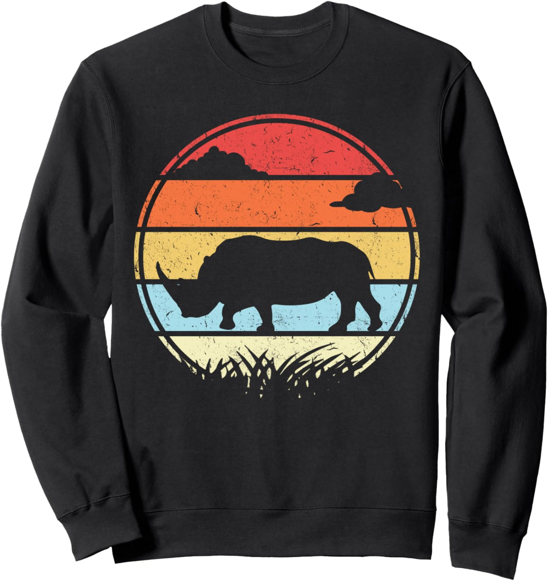 Vintage-Nashorn-Silhouette-Geschenk Sweatshirt