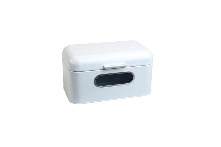 MOON HOME Brotkasten mit Sichtfenster - Breadvault White, aus Edelstahl, Metall-Brotkasten mit optim