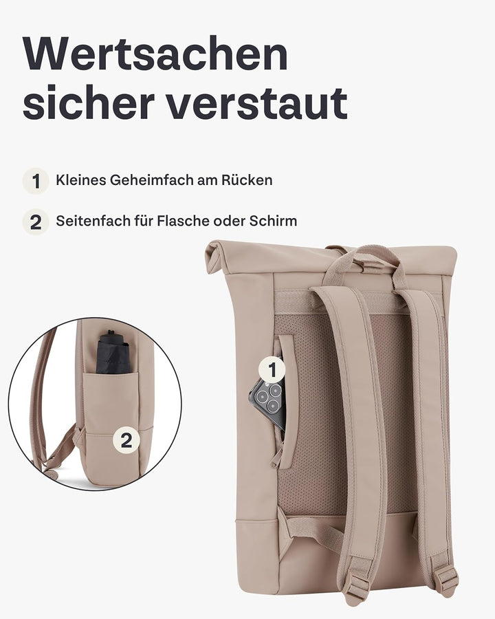 Johnny Urban Rucksack Damen & Herren - Harvey Medium - Rolltop Mit Laptopfach für Uni Business City
