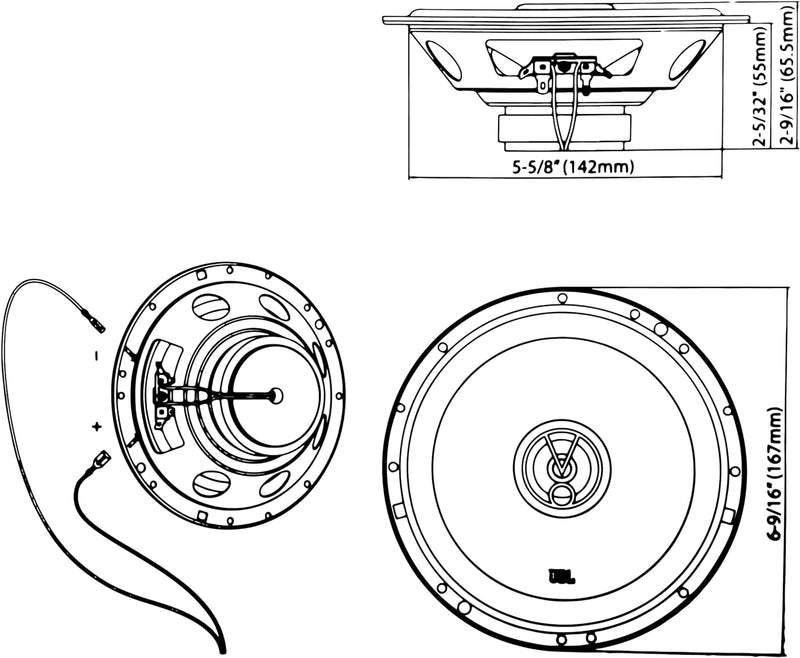 JBL Stage1 61F 2-Wege Auto Lautsprecher Set von Harman Kardon - 200 Watt KFZ Auto Boxen 40 Watt RMS