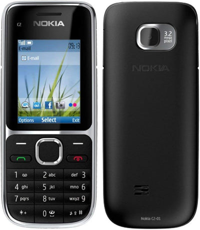 Nokia C2-01 Handy (5,1 cm (2 Zoll), 3,2 Megapixel Kamera) schwarz