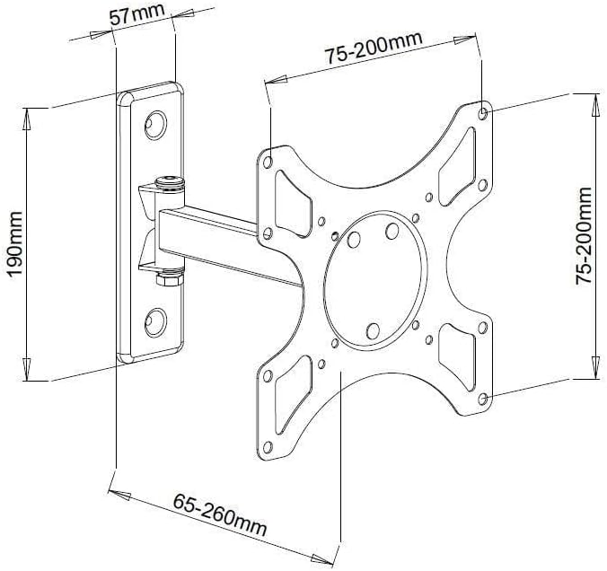 Techly ICA-LCD-2901WH TV-Wandhalterung 48,3cm (19) - 94,0cm (37) Neigbar+Schwenkbar Weiss
