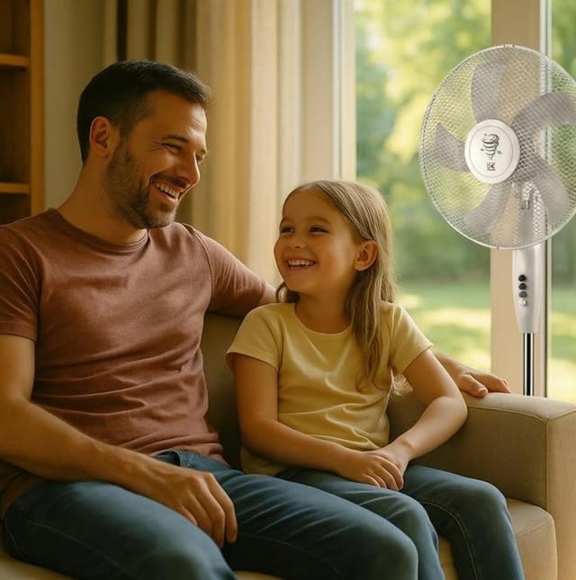 KALORIK Standventilator VT1081, 40 cm Durchmesser, 5-Flügel-Technologie, 3 Geschwindigkeitsstufen, O