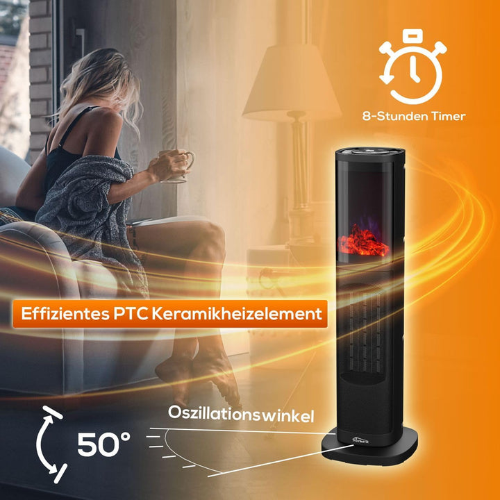 Tronitechnik® Infrarot Turm-Keramik-Heizer Elektro-Heizer 2000 Watt, Heizstrahler Standheizstrahler