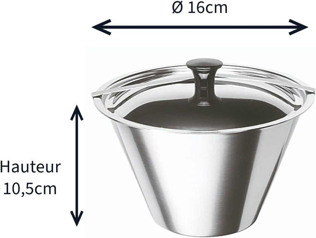 Artame art35516 Bain Marie Flanform, Edelstahl Silber, Edelstahl, rostfrei, Silber, 16x9,5x14 cm, 16