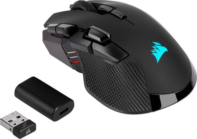 Corsair Ironclaw Wireless RGB, Wiederaufladbare Optisch Gaming Maus mit Slipstream Technologie (18.0