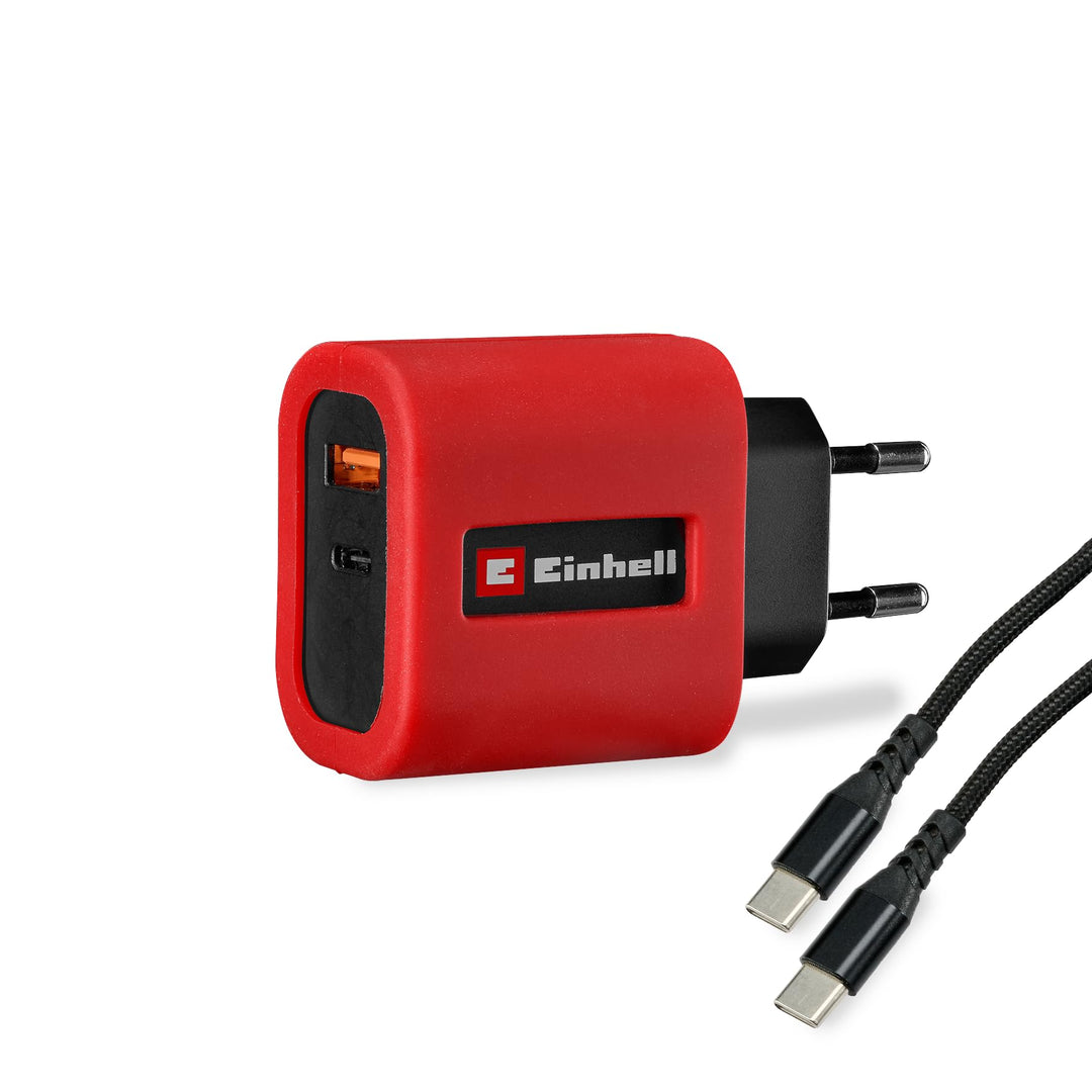 Original Einhell USB-Schnellladegerät (65 W, Netzadapter mit USB-C + USB-A, inkl. USB-C-Kabel, Netzt