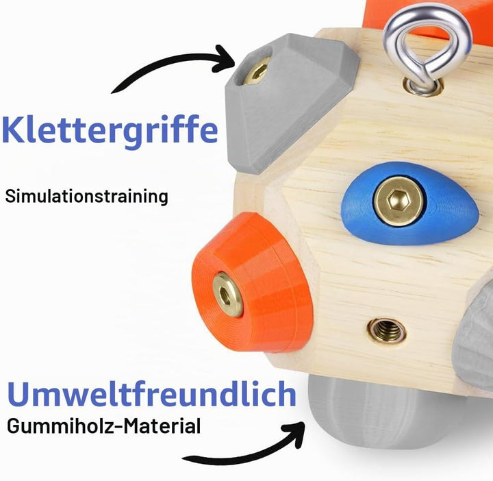 Handgefertigter 3D Boulder-Block mit 12 Harzhaltern, Tragbares Kletterball Fingergriff-Trainer Sport