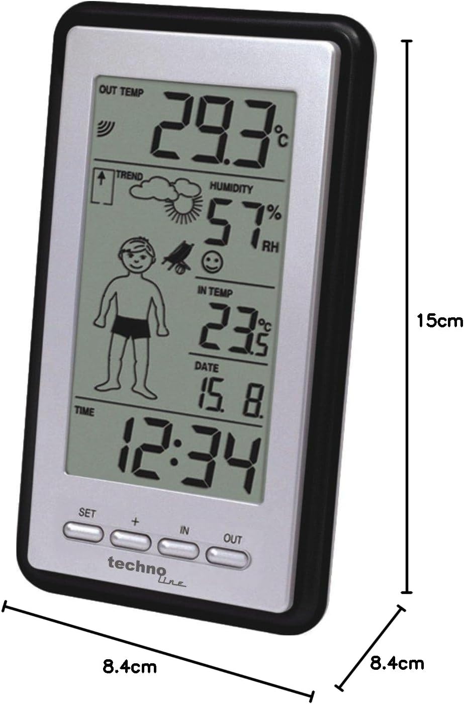 Technoline WS 9632 Wetterstation mit Vorhersage, grau Wetterstation (Vorhersage)