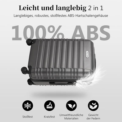 MoFut Koffer, Handgepäck Koffer, Hartschalenkoffer Trolley Rollkoffer Suitcase, Reisekoffer mit Roll