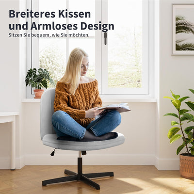 naspaluro Bürostuhl Ohne Armlehnen, Schreibtischstuhl mit Stoffbezug, Lesesessel mit Breiterem Polst