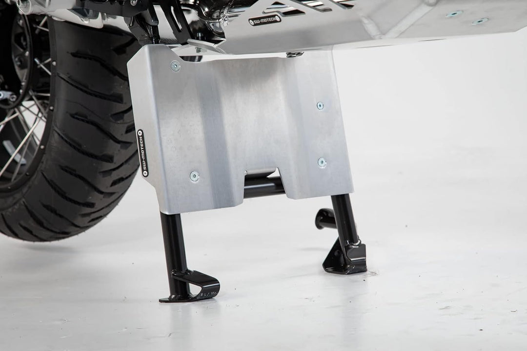 SW-Motech Motorschutz-Verlängerung am Hauptständer - Silbern. BMW R1200GS (12-), R1250GS (18-).