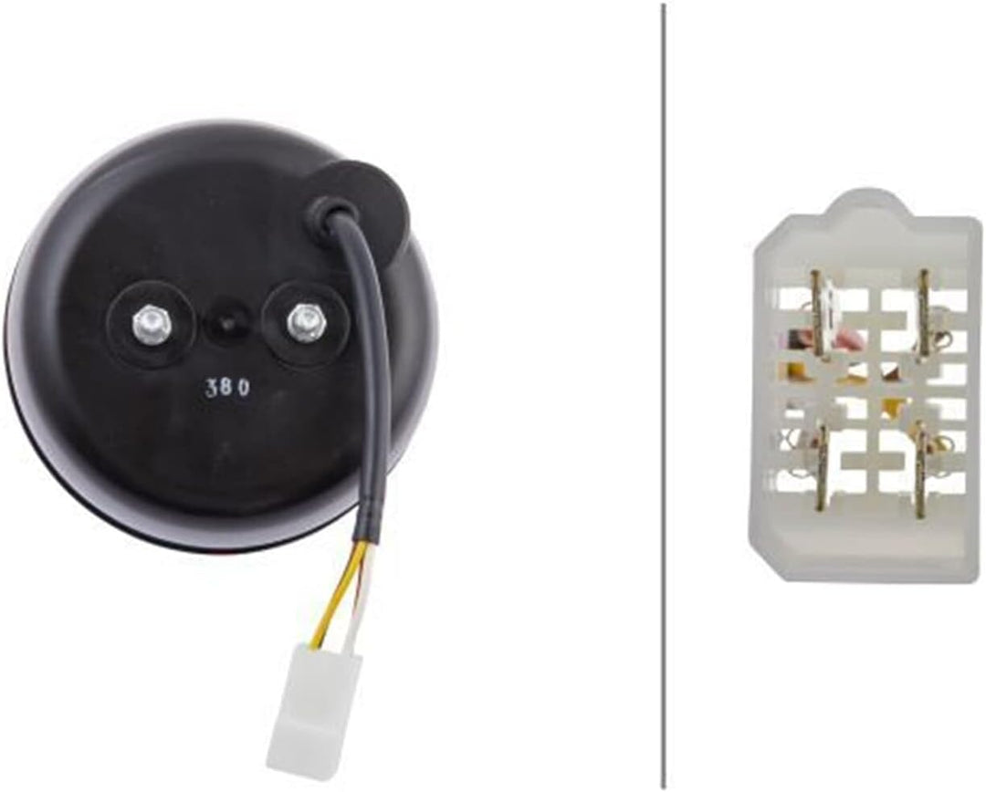 HELLA - Heckleuchte - Glühlampe - 12V - Anbau/geschraubt - Lichtscheibenfarbe: rot/gelb - Kabel: 150