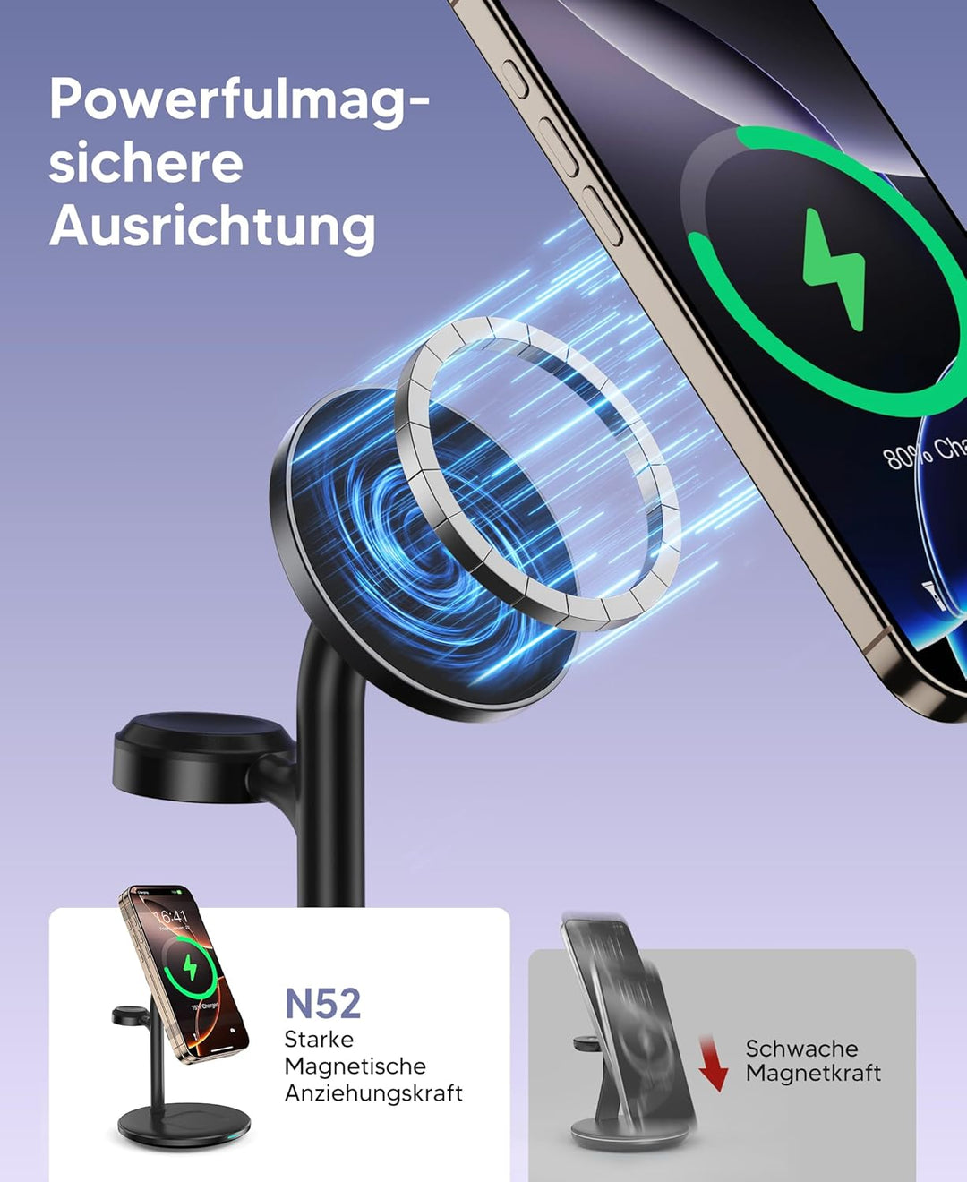 3 in 1 Induktive Ladestation für mehrere Geräte,15W Kabellos Ladestation,Wireless Charger Kompatibel