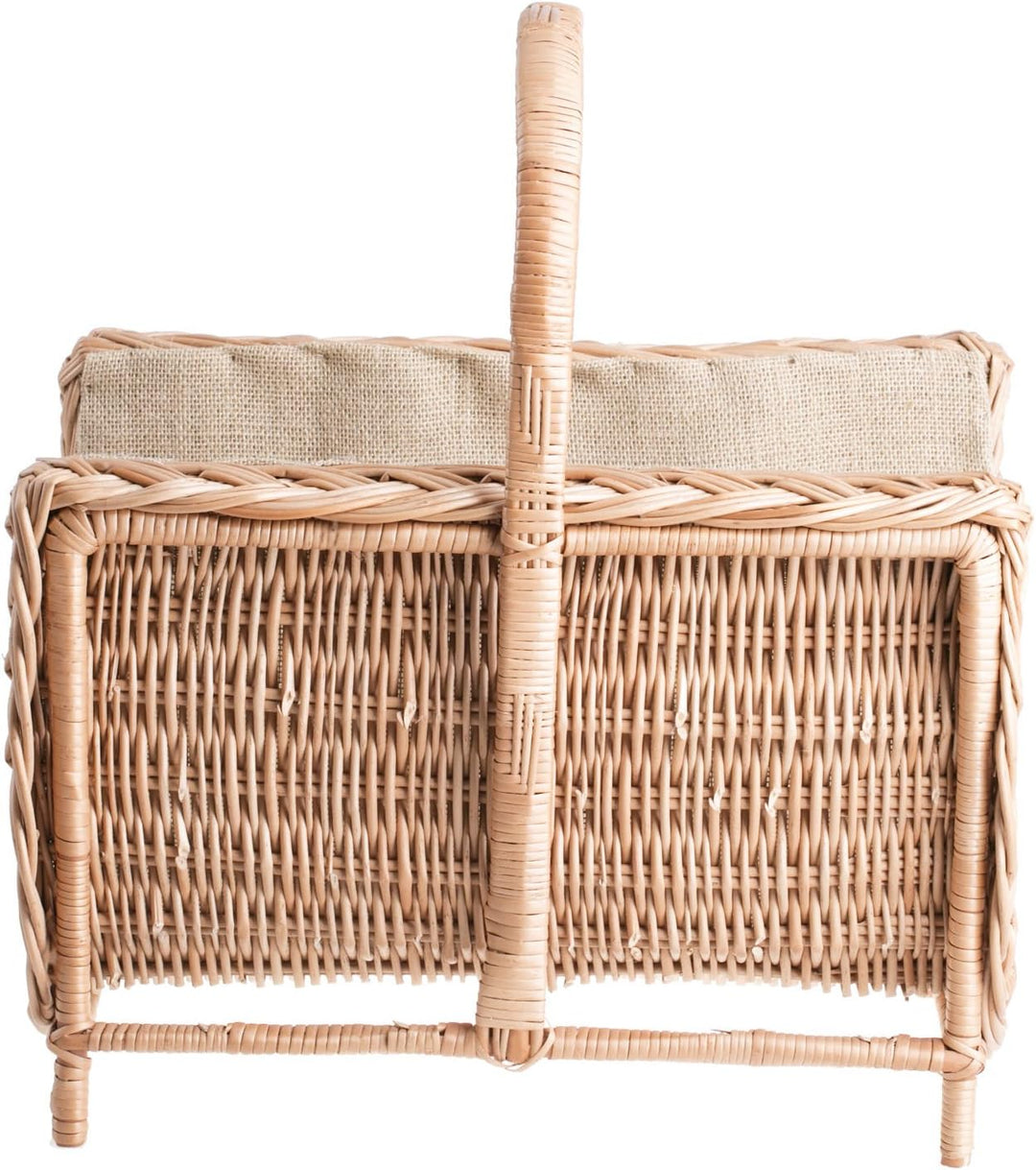 Vollweidener Kaminkorb, naturfarbiger Kaminkorb aus Weide, Weidenkorb für Kaminholz, Kaminkorb Holzk